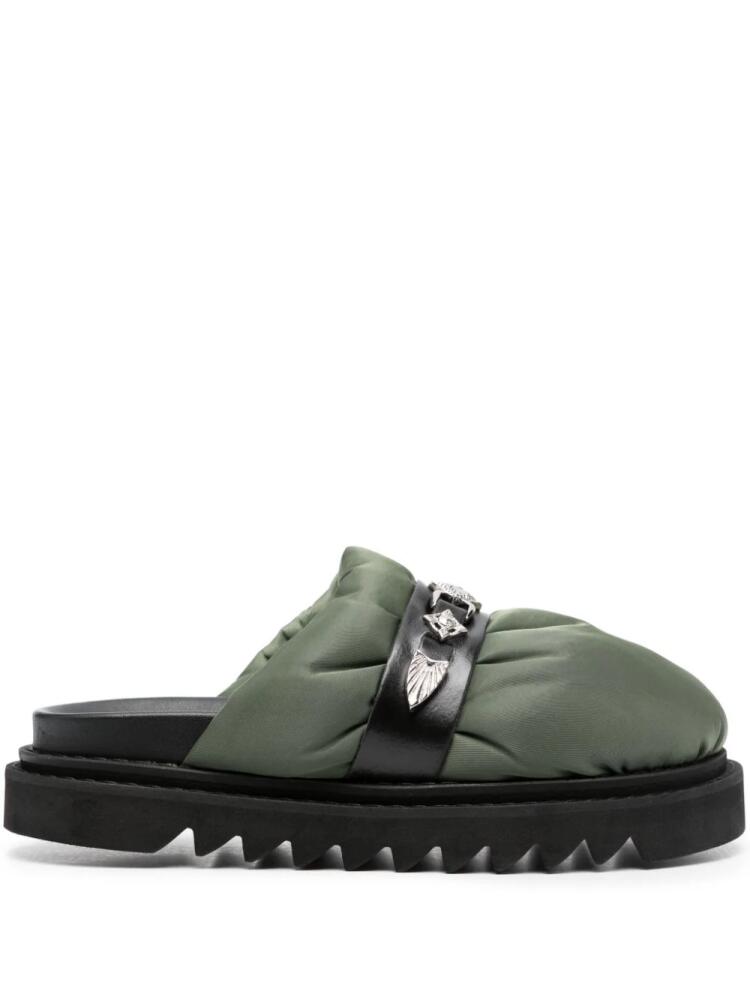 Toga Virilis stud-embellished slip-on mules - Green Cover