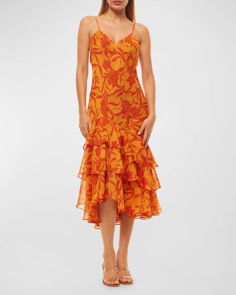 MISA Los Angeles Marisa Sleeveless Floral Midi Party Dress Cover