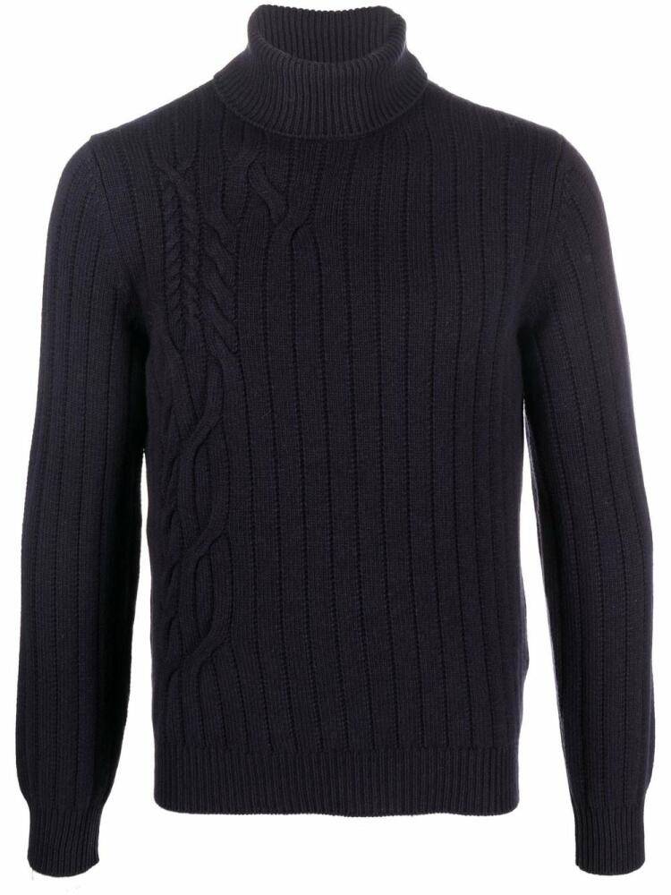 Corneliani roll-neck cable-knit jumper - Blue Cover