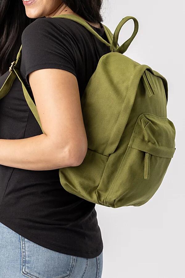 Terra Thread Organic Cotton Mini Canvas Backpack in Olive Cover