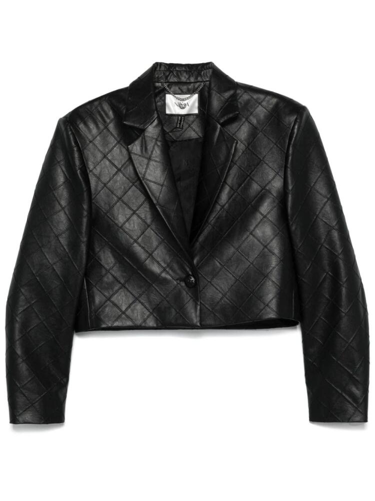 NISSA faux-leather blazer - Black Cover