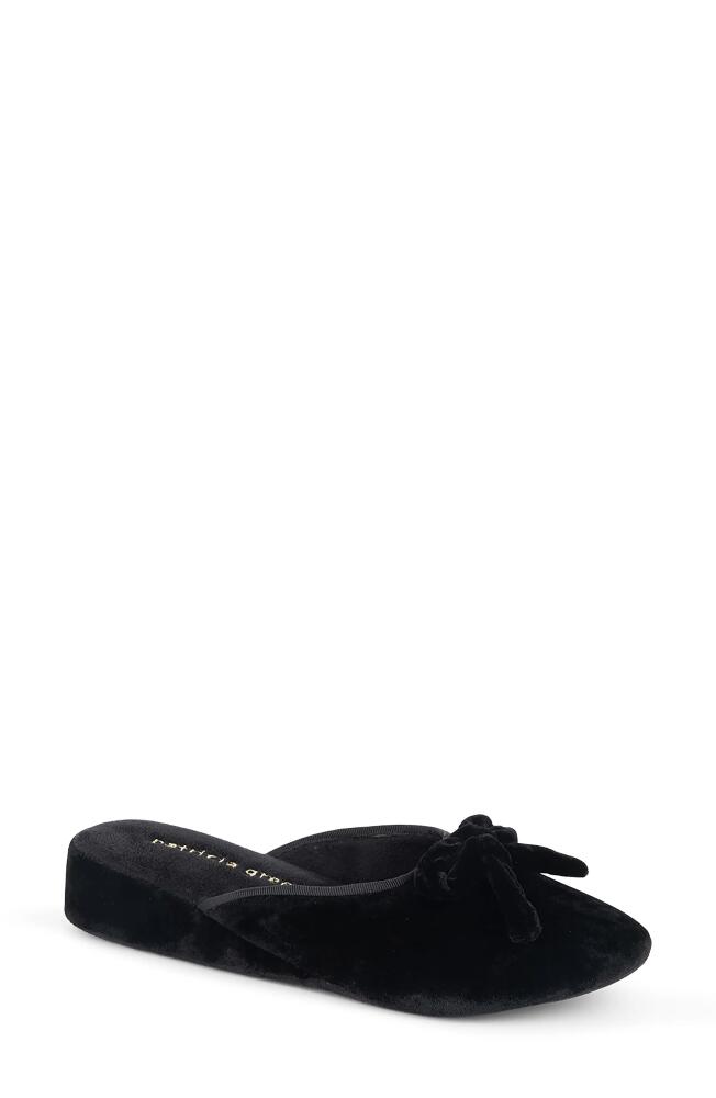 patricia green Velvet Bow Wedge Slipper in Black Cover