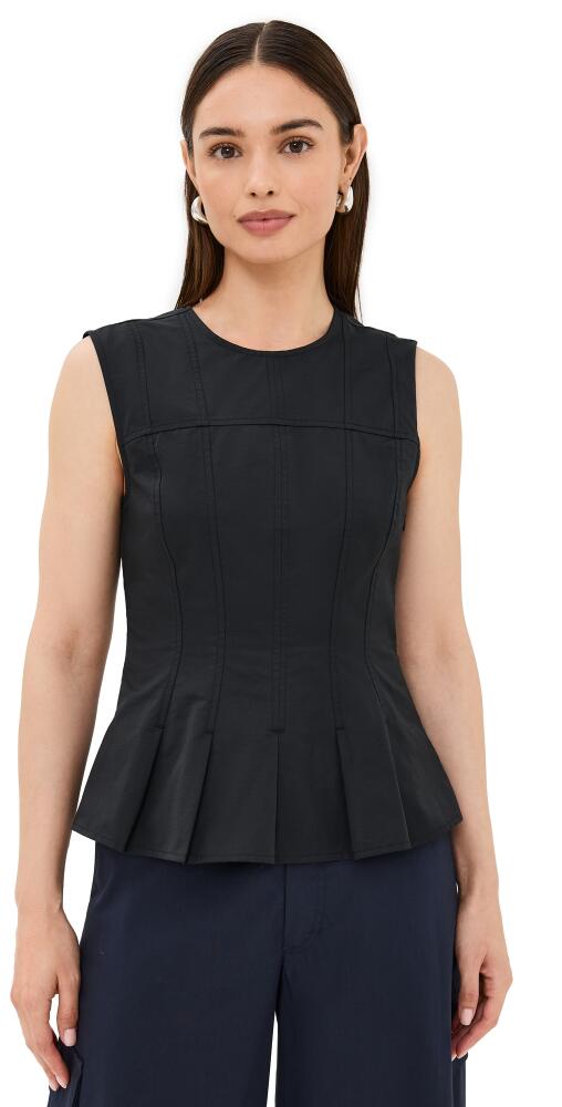 Proenza Schouler White Label Felix Top in Tech Cotton Black Cover