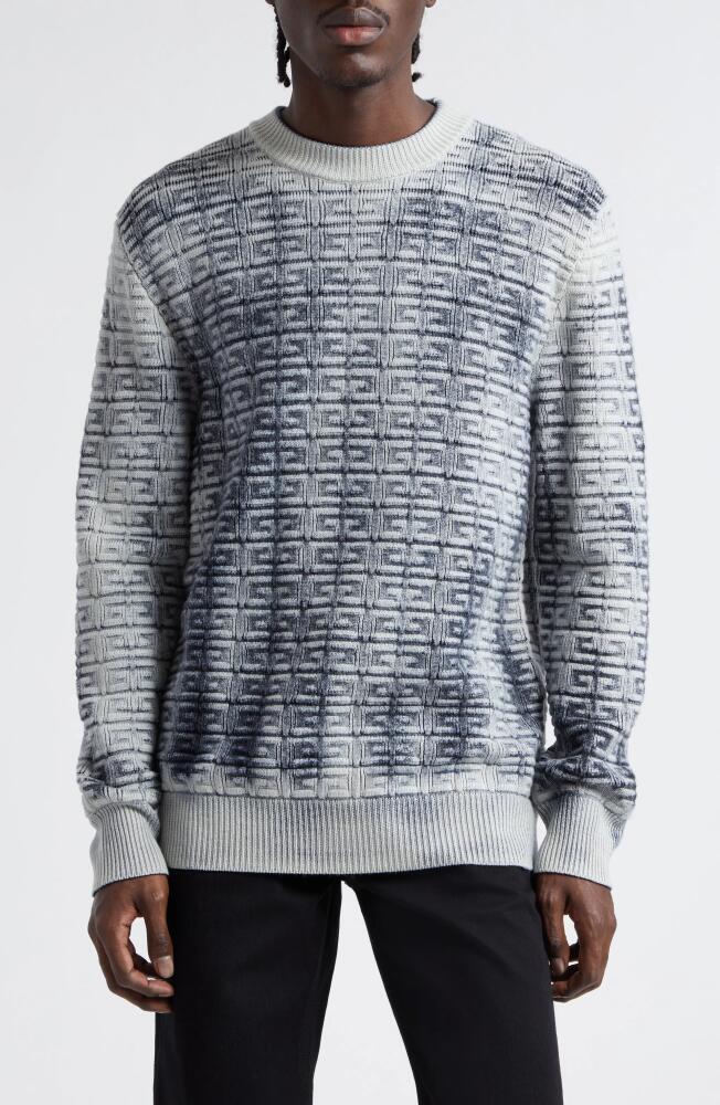 Givenchy 4G Jacquard Overdye Wool Crewneck Sweater in Black/White Cover