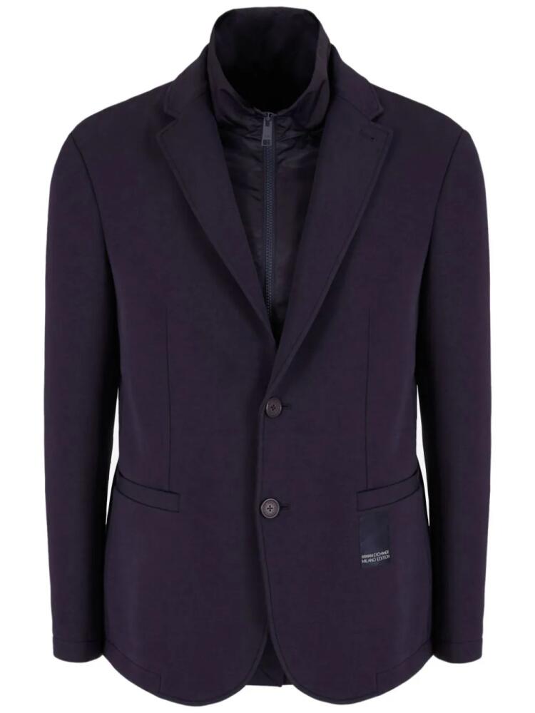 Armani Exchange layered single-breasted blazer - Blue Cover