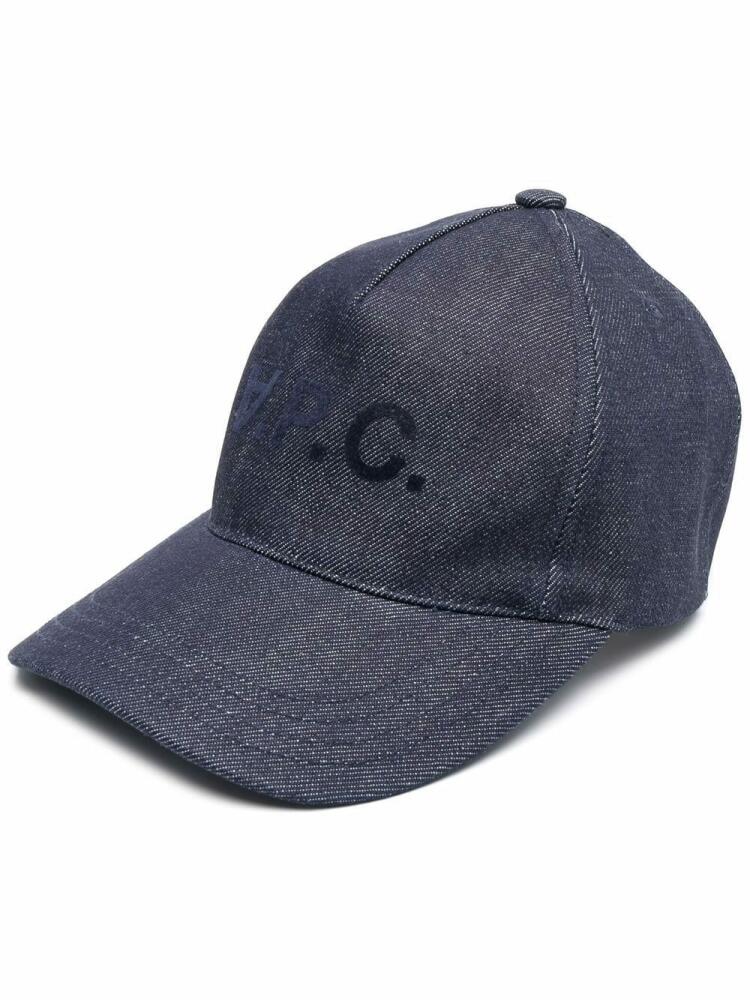 A.P.C. logo-print denim cap - Blue Cover