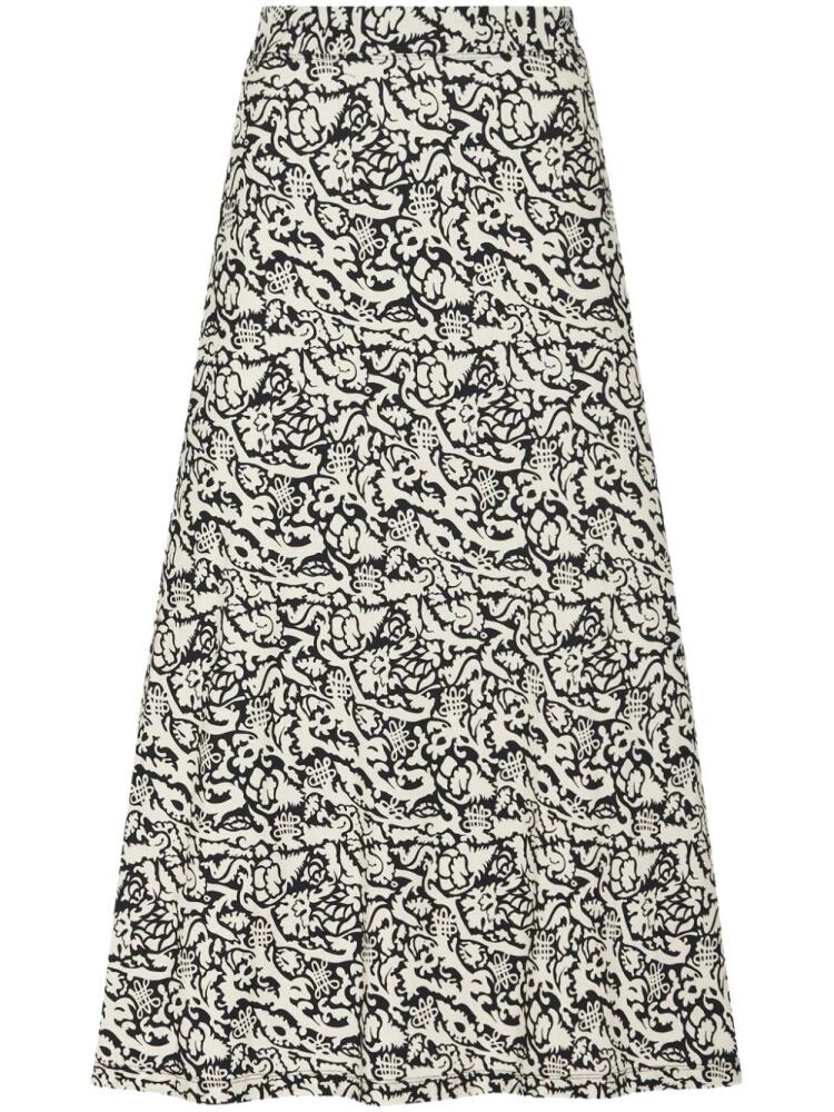 Rosetta Getty abstract-print maxi skirt - Black Cover