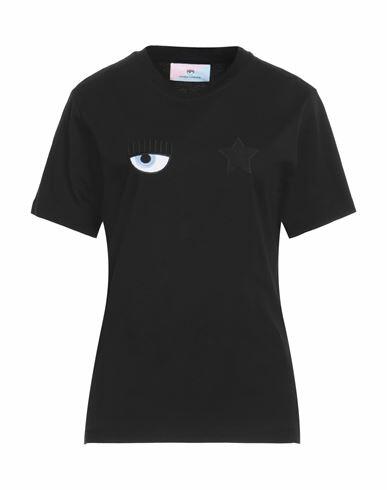 Chiara Ferragni Woman T-shirt Black Cotton Cover