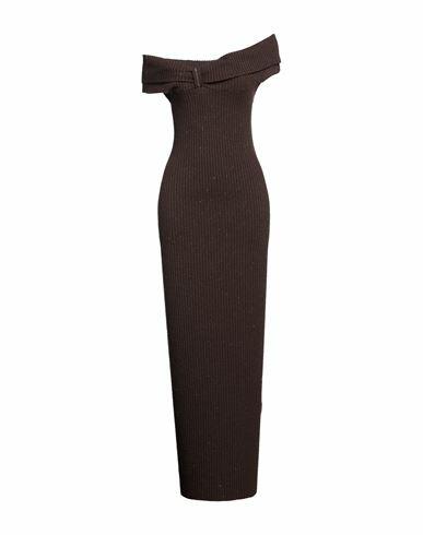 Peserico Woman Maxi dress Brown Virgin Wool, Silk, Viscose, Cashmere, Polyester Cover