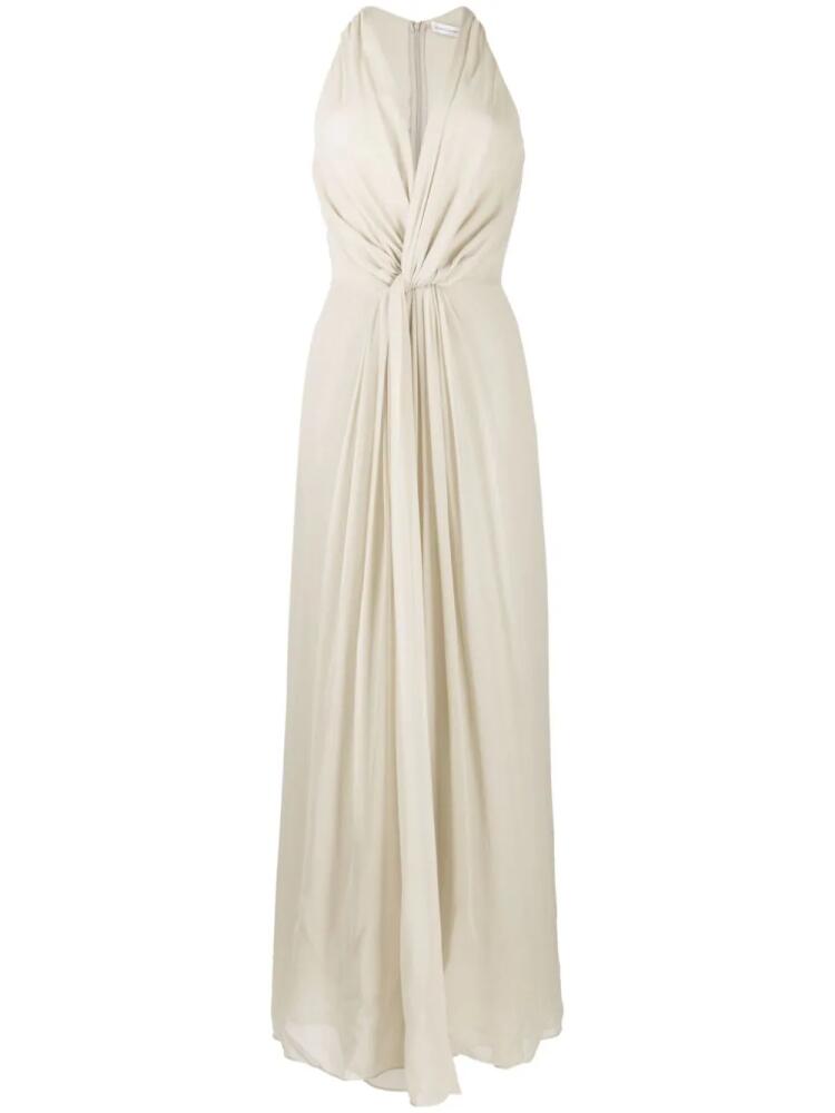 Christopher Esber knot-detail silk long dress - Neutrals Cover