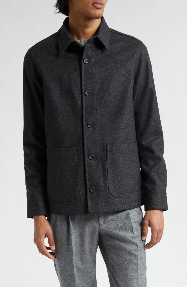 Thom Sweeney Wool Flannel Chore Jacket in Charcoal Cover