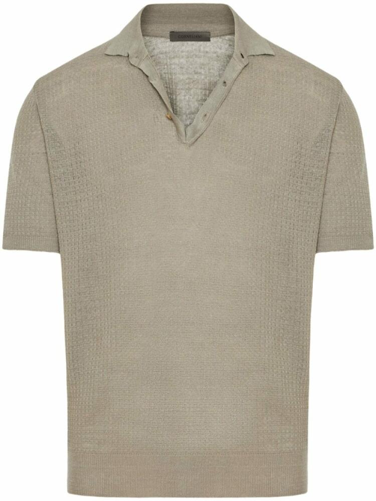 Corneliani textured-finish cotton polo shirt - Green Cover