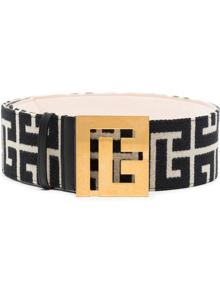 Balmain monogram wide belt - Black Cover