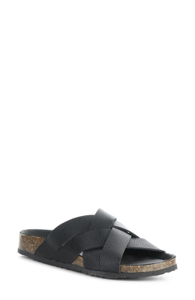 Bos. & Co. Mattie Slide Sandal in Black Alche Leather Cover