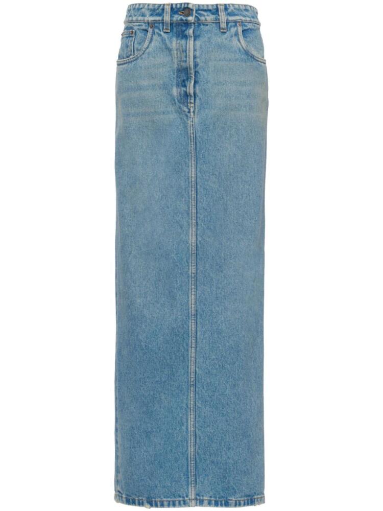 Prada triangle-logo denim maxi skirt - Blue Cover