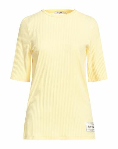 Na-kd Woman T-shirt Yellow Polyester, Viscose, Elastane Cover