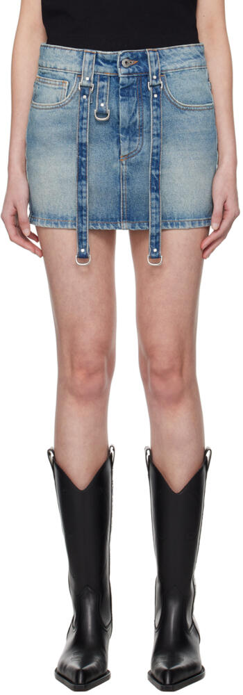 Off-White Blue Faded Denim Miniskirt Cover