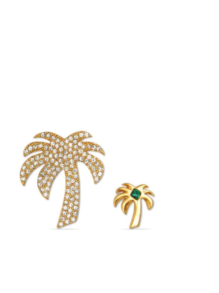 Palm Angels Palms mismatched stud earrings - Gold Cover