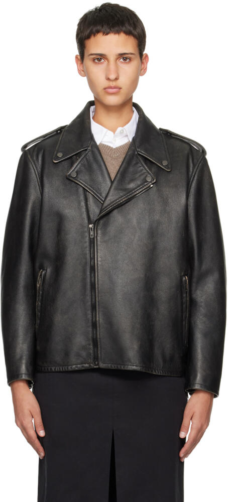 The Row Black Catilina Leather Jacket Cover