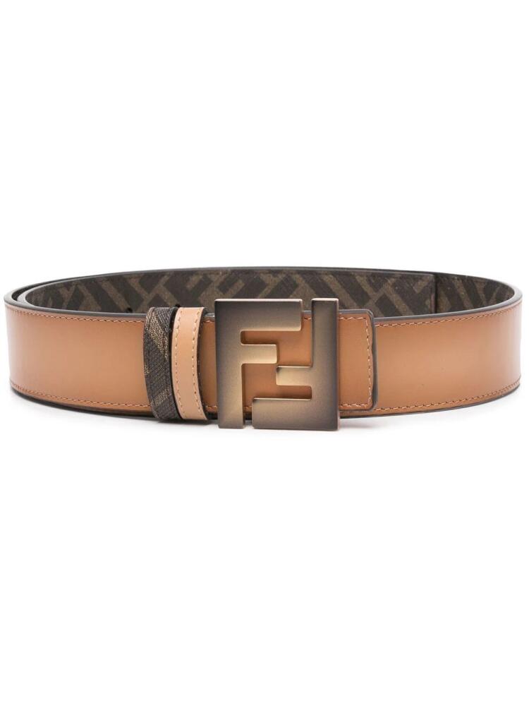 FENDI logo-plaque reversible belt - Brown Cover