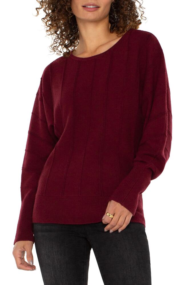 Liverpool Links Stitch Batwing Sleeve Sweater in Dark Pinot Noir Cover