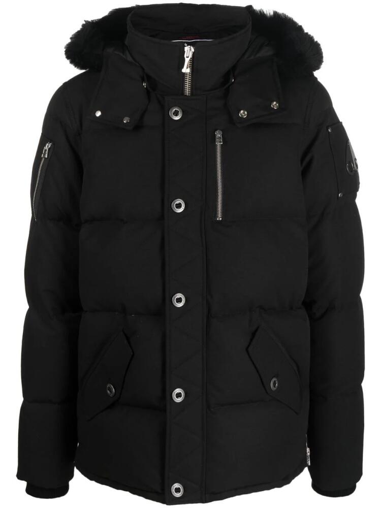 Moose Knuckles faux-fur trim padded parka - Black Cover