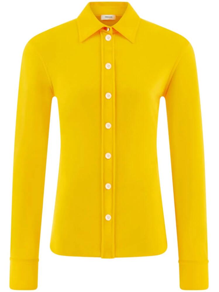 Ferragamo long-sleeve jersey shirt - Yellow Cover