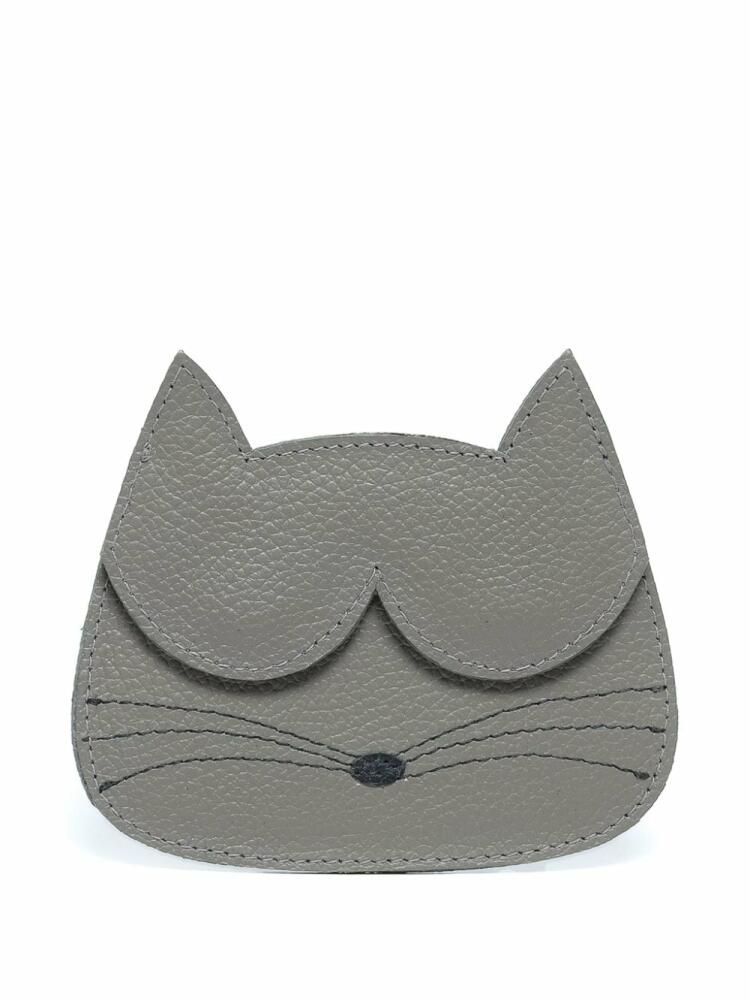 Sarah Chofakian Cat-face leather card holder - Grey Cover