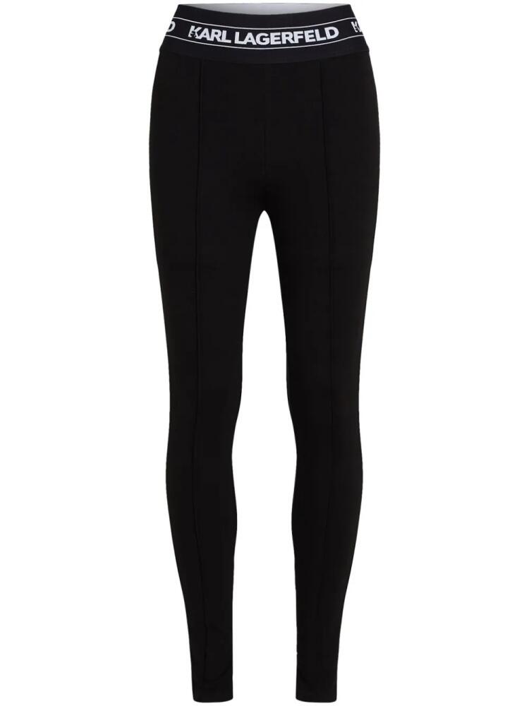 Karl Lagerfeld logo-tape leggings - Black Cover