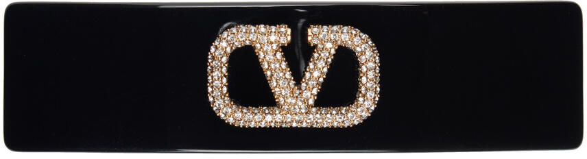 Valentino Garavani Black VLogo Signature Hair Clip Cover