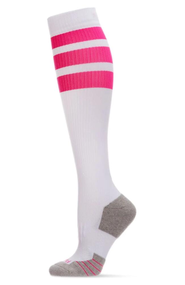 MeMoi Retro Stripe Performance Knee High Compression Socks in Pink Cover