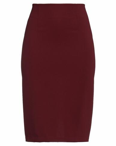 Mr Massimo Rebecchi Woman Midi skirt Burgundy Polyester, Elastane Cover