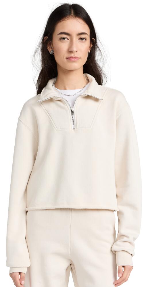 Les Tien Haley Crop Half Zip Pullover Ivory Cover