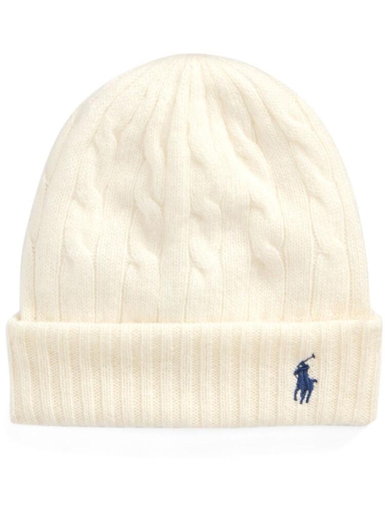 Polo Ralph Lauren embroidered-logo beanie hat - White Cover