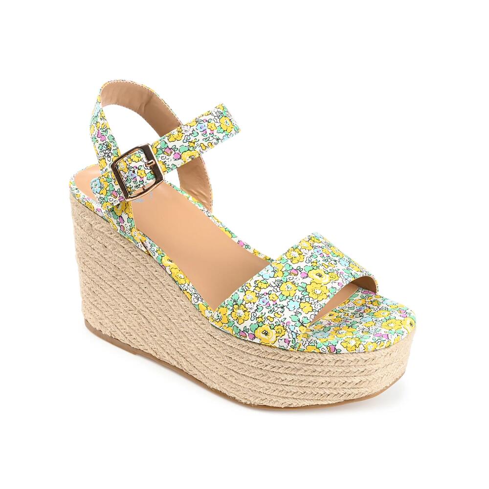 Journee Collection Pearrl Espadrille Wedge Sandal | Women's | Yellow Cover