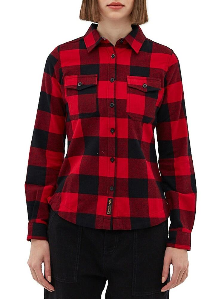 Bench. Women's Comyna Buffalo Check Flannel Shirt - Black Red Cover