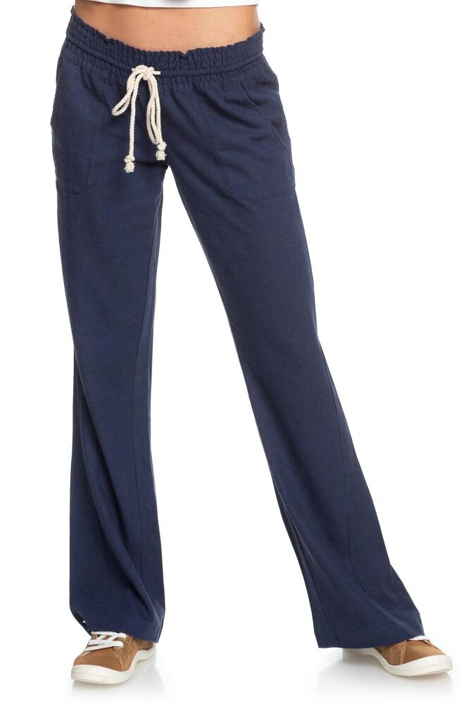 Roxy Oceanside Linen Blend Beach Pants in Mood Indigo Cover