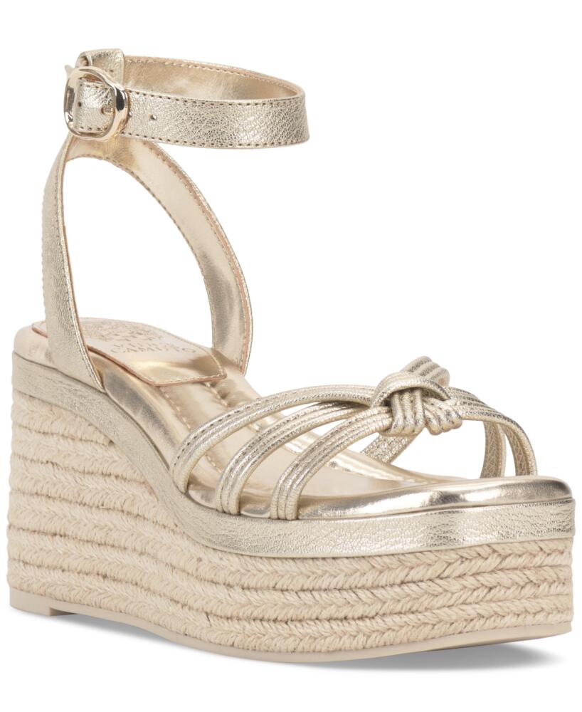 Vince Camuto Women's Loressa Strappy Platform Wedge Sandals - Light Gold Cover