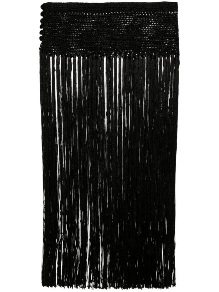 BODE crochet fringed skirt - Black Cover