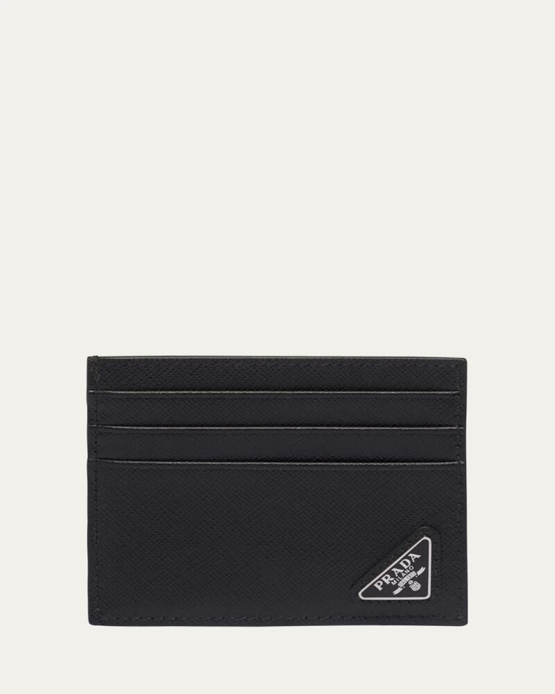 Prada Men's Saffiano Leather Logo Card Case Cover