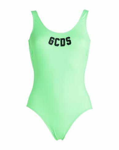 Gcds Woman One-piece swimsuit Acid green Polyamide, Elastane Cover