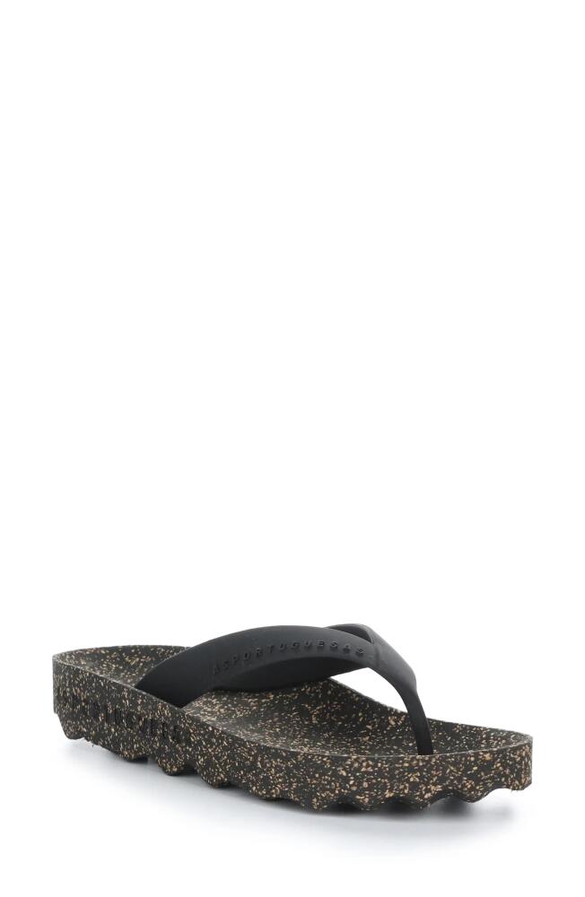 Asportuguesas by Fly London Feel Flip Flop in Black Rubber Cover