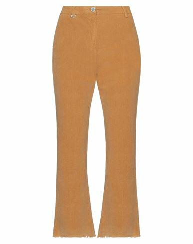 White Sand Woman Pants Ocher Cotton, Elastane Cover