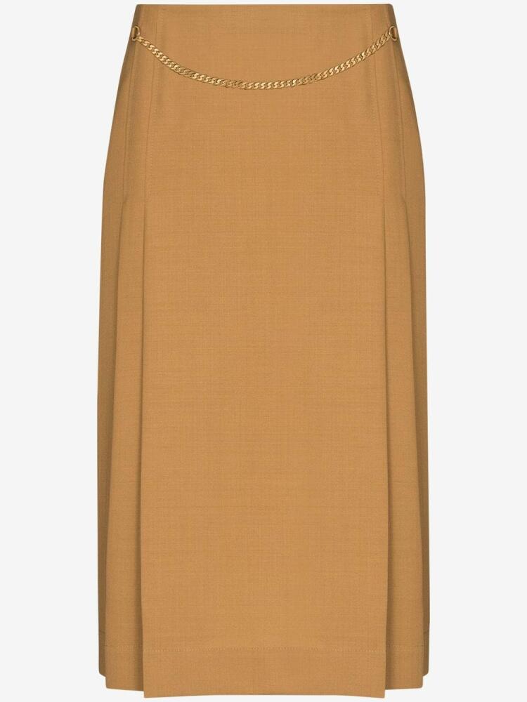 Victoria Beckham chain detail midi skirt - Brown Cover