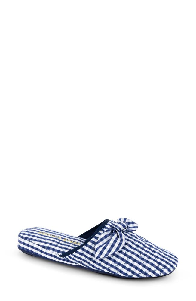 patricia green Zoe Gingham Quilted Slipper in Navy Cover