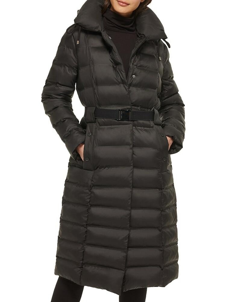 Kenneth Cole Women's Belted Puffer Stadium Jacket - Black Cover