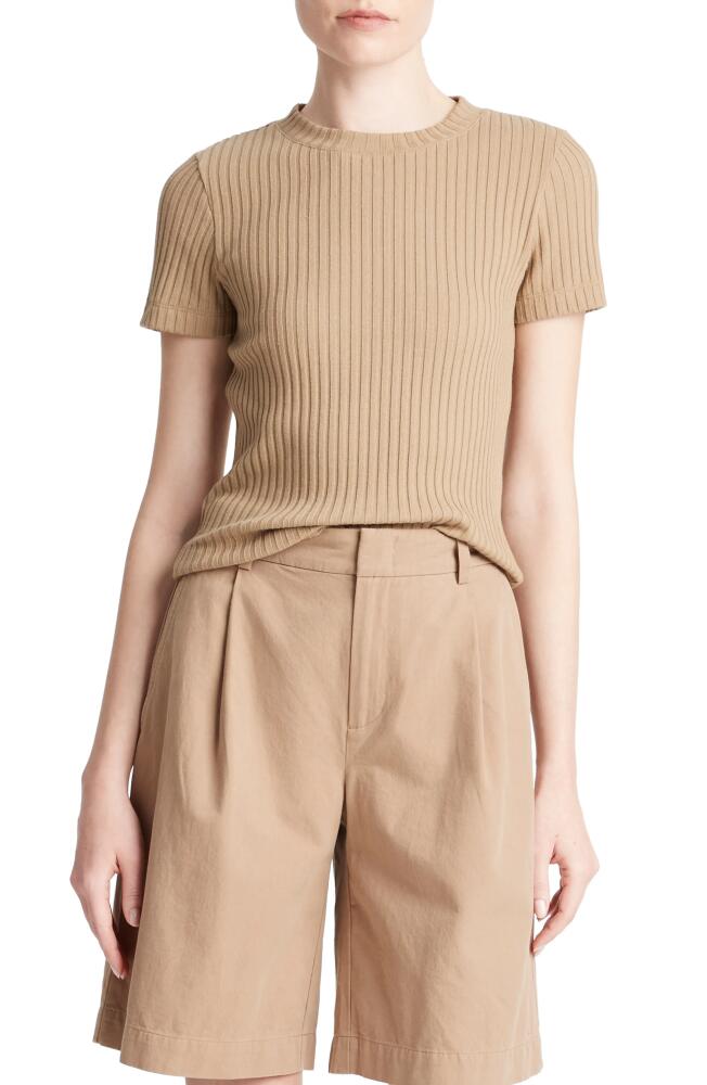 Vince Rib Crewneck Top in Cocoon Cover