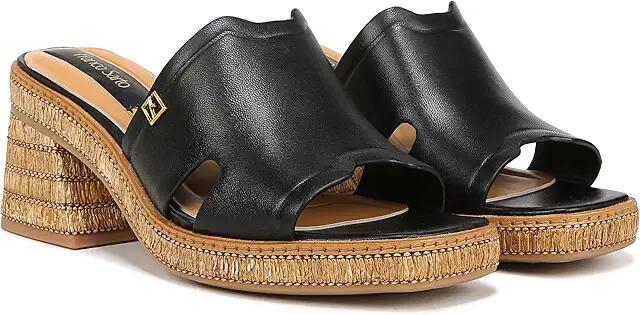 Franco Sarto Florence Fashion Slide Heeled Sandals (Black Leather) Women's Sandals Cover