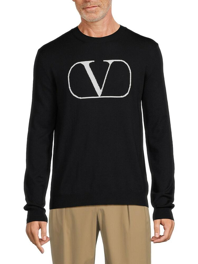 Valentino Men's Logo Wool Sweater - Black Cover