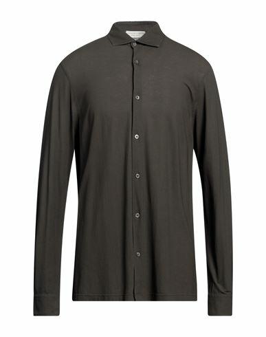 Filippo De Laurentiis Man Shirt Dark green Cotton Cover